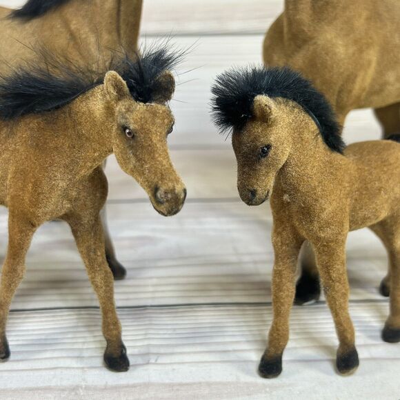 VTG Blue Grass Farms SET 4 HORSES Soft Mane Long Tail Toy Concepts Real Feel BGF - Picture 15 of 16